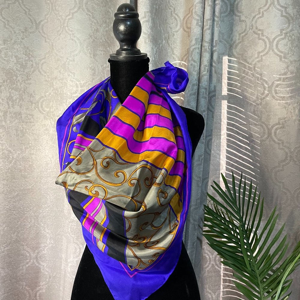Designer, Vintage Harve Benard Silk Scarf